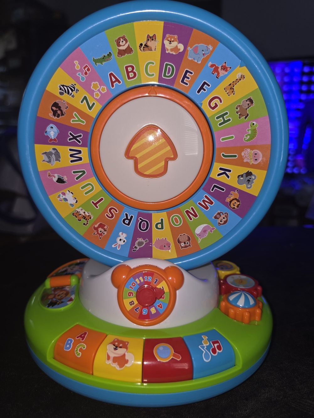 Source Unknown Blue & Green ABC Animal Learning Wheel Toy